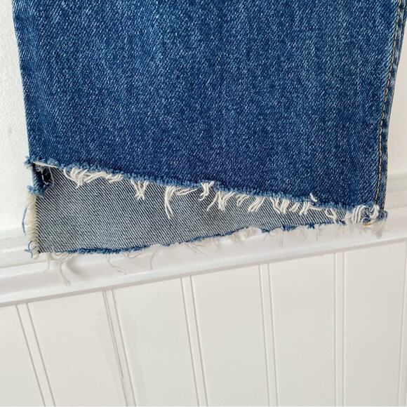 Grlfrnd Helena Crop Button Fly Jeans size 28 Raw Hem - Picture 6 of 12